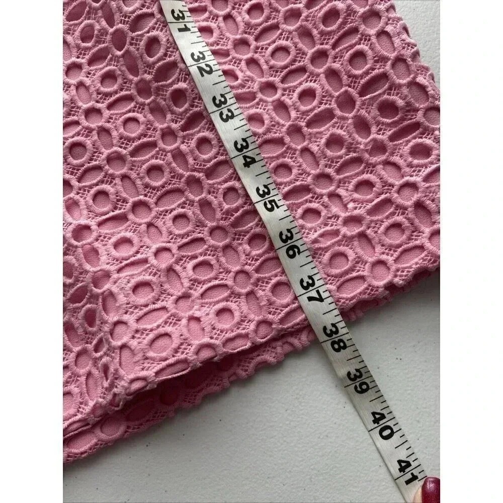 The 8th Sign Crochet lace Mini Dress Size 16 Pink Girlhoodcore Cottage Retro Mod - Picture 13 of 14